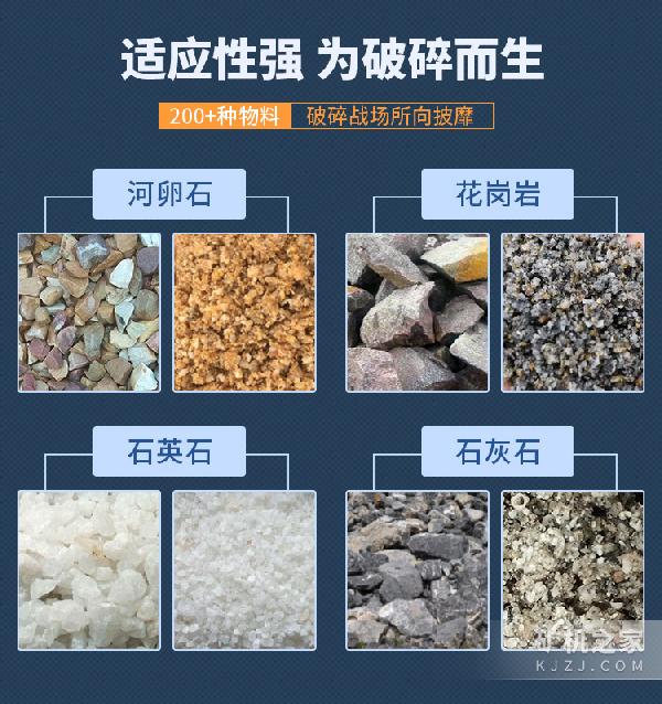 重型錘式破碎機適用物料