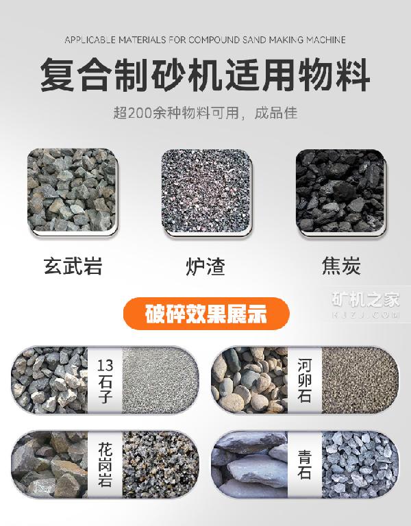 復(fù)合式制砂機(jī)適用物料