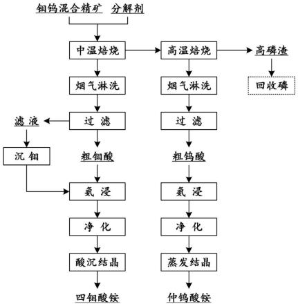 鉬鎢混合精礦分離提取鉬和鎢的方法