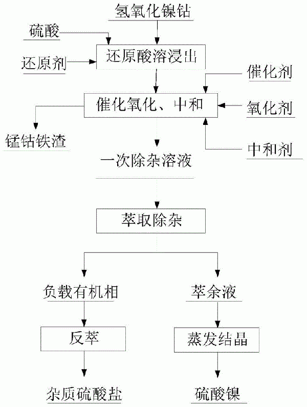 氫氧化鎳鈷制備硫酸鎳的方法與流程