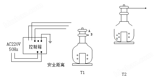 工頻試驗(yàn)變壓器聯(lián)線方式示意圖