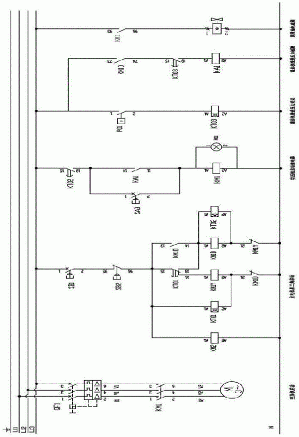 一種鑿巖臺車空壓機(jī)啟停保護(hù)控制電路的制作方法