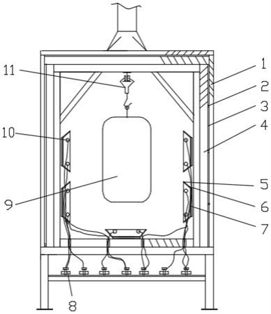 節(jié)能環(huán)保型電加熱固化爐結構的制作方法