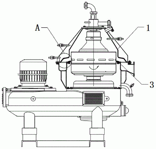 碟式分離機(jī)排渣的導(dǎo)向防護(hù)機(jī)構(gòu)