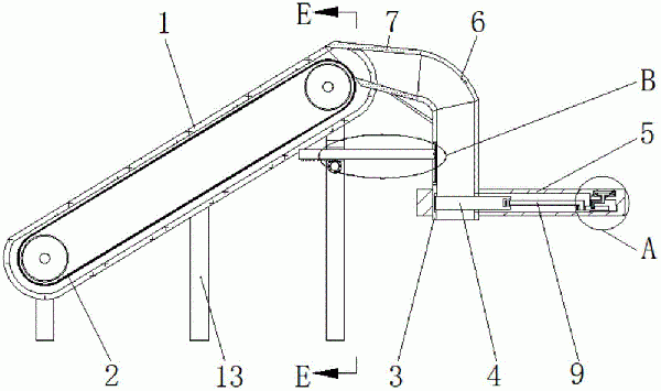 用于皮帶輸送機(jī)的升降式出料機(jī)構(gòu)