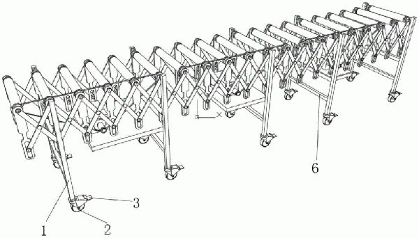 便于移位和伸縮的滾筒輸送機(jī)