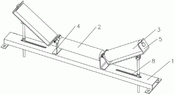 帶式輸送機(jī)可調(diào)傾角托輥結(jié)構(gòu)