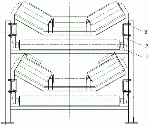 平行下托輥吊耳、下托輥安裝結(jié)構(gòu)及帶式輸送機(jī)