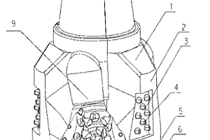 具低阻力保徑結(jié)構(gòu)的多牙輪鉆頭