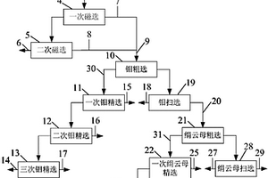 選金尾礦綜合回收鐵、鉬、絹云母的工藝