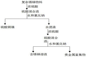 處理含銅鎳錫銻復(fù)雜物料的濕法處理工藝