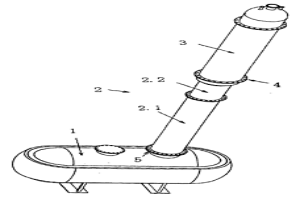 新型精餾設(shè)備的精餾塔與冷凝器之安裝連接結(jié)構(gòu)