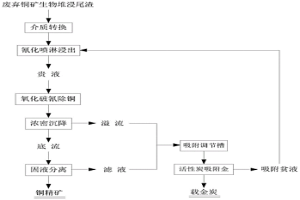 從銅礦生物堆浸尾渣中回收金和銅的方法