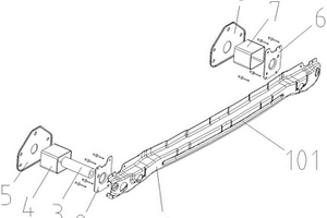 輕量化的后保險杠橫梁總成結構