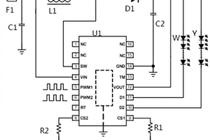 DC雙路PWM調(diào)光LED驅動線路