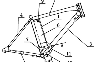 內(nèi)置鋰電池的電動車車架