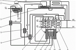 復(fù)疊式溶液并串聯(lián)雙效溴化鋰吸收式制冷熱泵機(jī)組