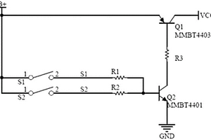 單節(jié)鋰電池?zé)o刷控制器雙開(kāi)關(guān)啟動(dòng)并采集方向的電路