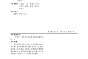 紫外—可見光多級光催化處理油漆廢水的工藝