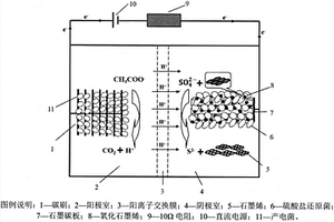 生物陰極還原生產(chǎn)石墨烯并去除硫酸鹽的方法