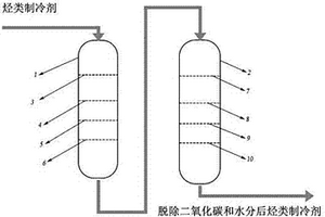 用于烴類制冷劑脫除二氧化碳和水的裝置