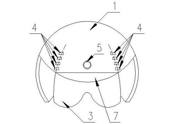 內(nèi)嵌有護(hù)目鏡且多重保護(hù)的礦山安全帽