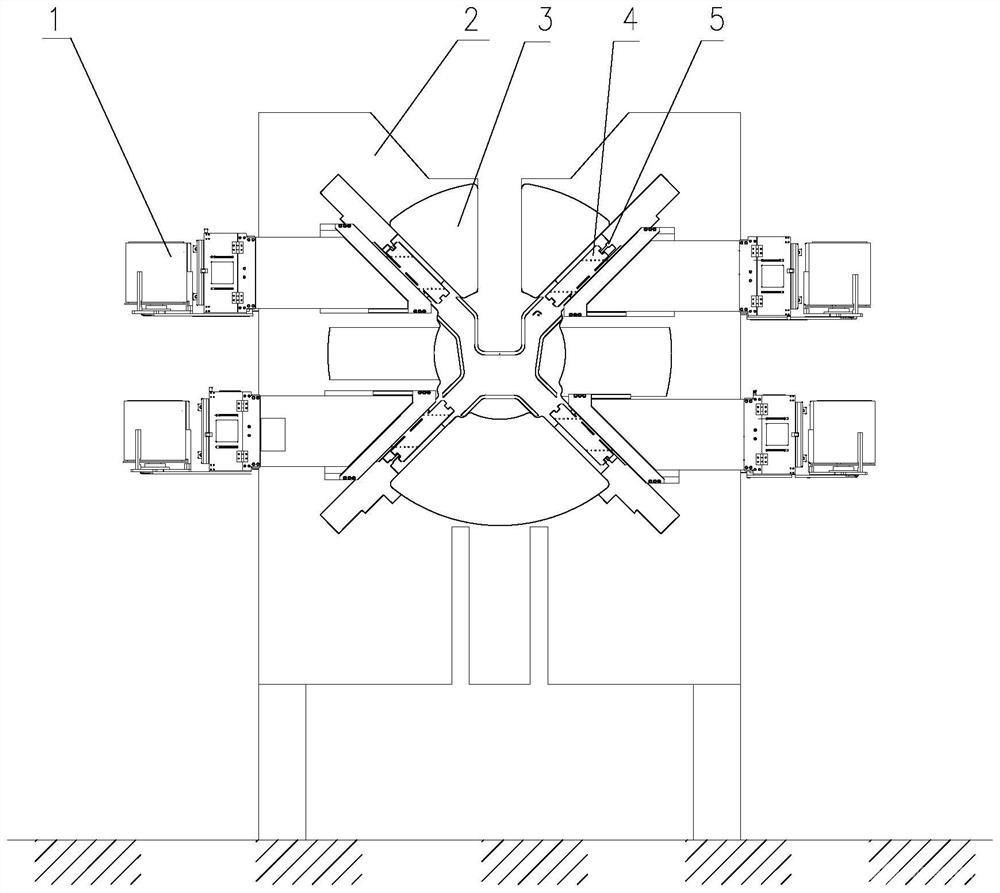 盤條打包機(jī)墊片放置機(jī)墊片卷送入通道的夾門機(jī)構(gòu)