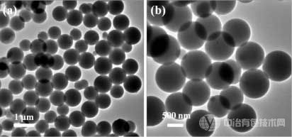 合成的鋁基乙醇鹽膠體球的透射電鏡圖