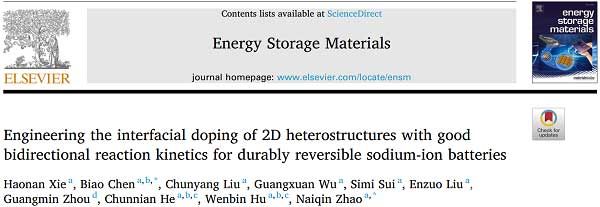 趙乃勤教授ESM：用于持久可逆鈉離子電池的界面摻雜