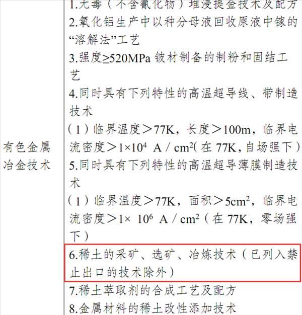 官方公布：我國(guó)限制出口稀土采礦、選礦、冶煉技術(shù)!