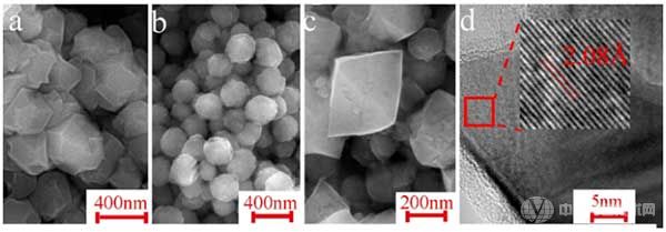 (a)未使用MoC制備的NDs的SEM;(b-d)使用MoC制備的NDs的SEM&TEM