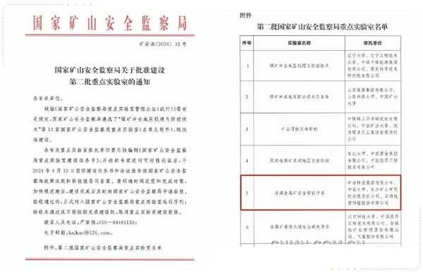 云南馳宏鋅鍺：獲批建設國家礦山安全監(jiān)察局重點實驗室