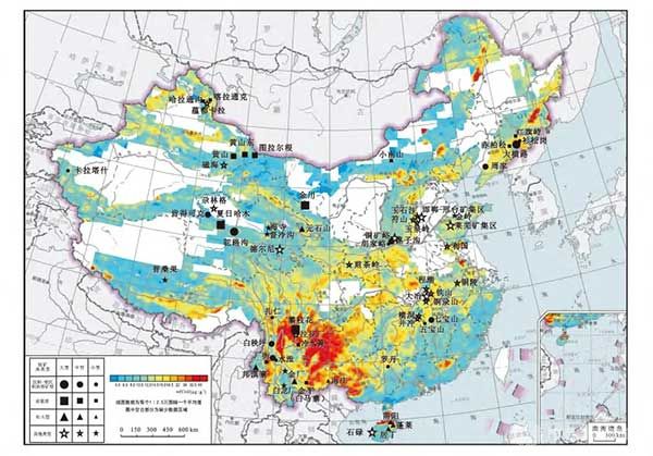 中國鈷地球化學(xué)及鈷資源分布圖