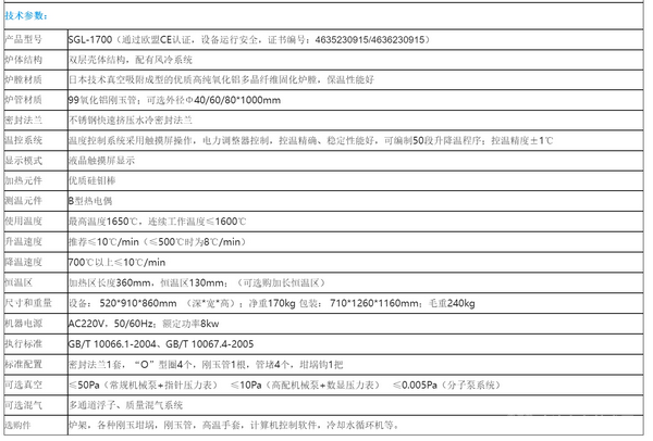 1700℃精密真空氣氛管式爐