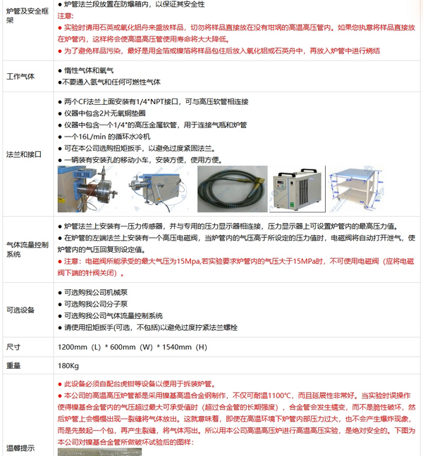 OTF-1200X-80-HPV-III-GF 1100℃三溫區(qū)高壓高真空管式爐