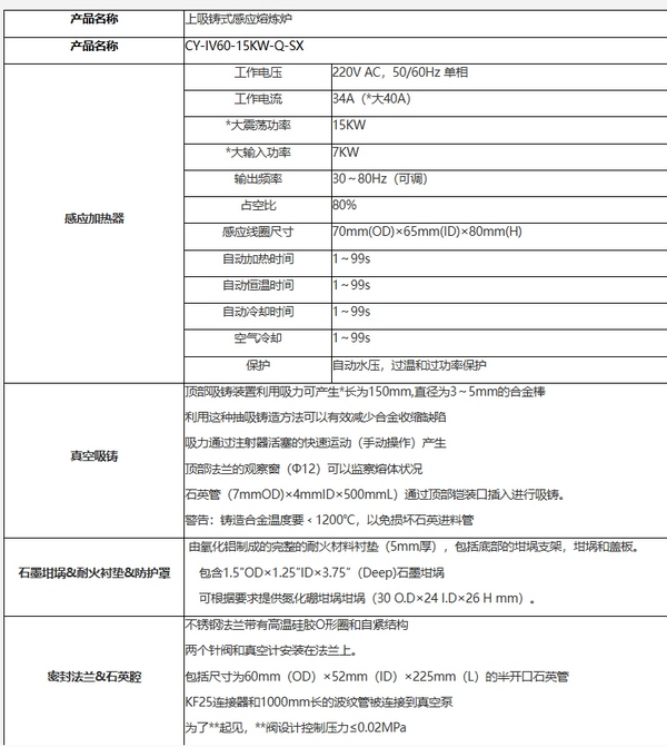 上吸鑄式感應熔煉爐